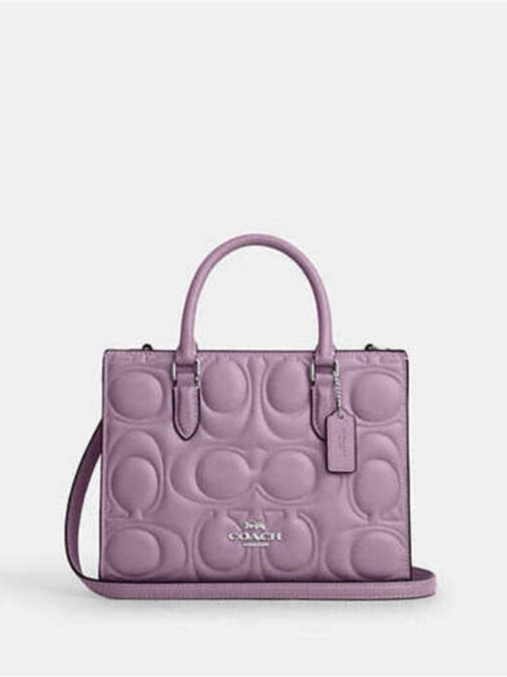NWT Coach Lavender Quilted Maggie Satchel with Crossbody Strap